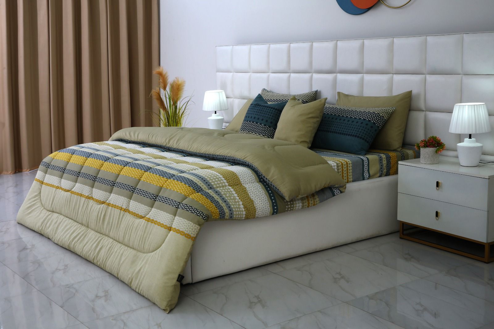 8 PCs Winter Comforter Set-Bohemian Comforters Apricot