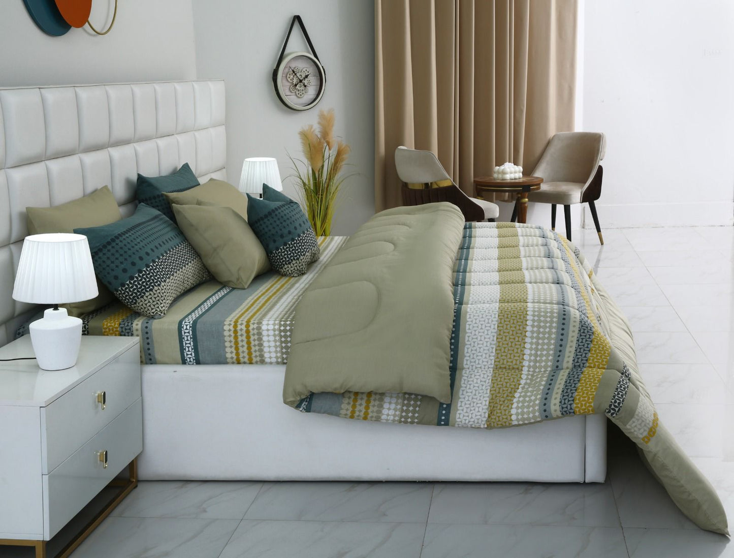 8 PCs Winter Comforter Set-Bohemian Comforters Apricot