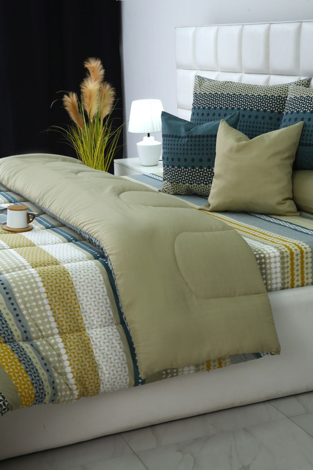 5 PCs Single Razai Set-Bohemian Comforters Apricot