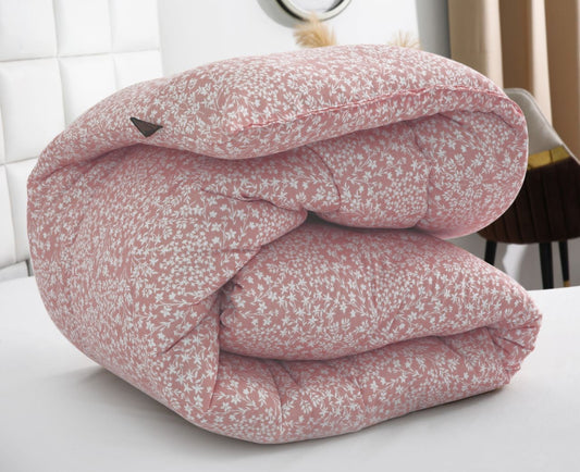 1 PC Single Comforter-Pink Bloom Comforters Apricot