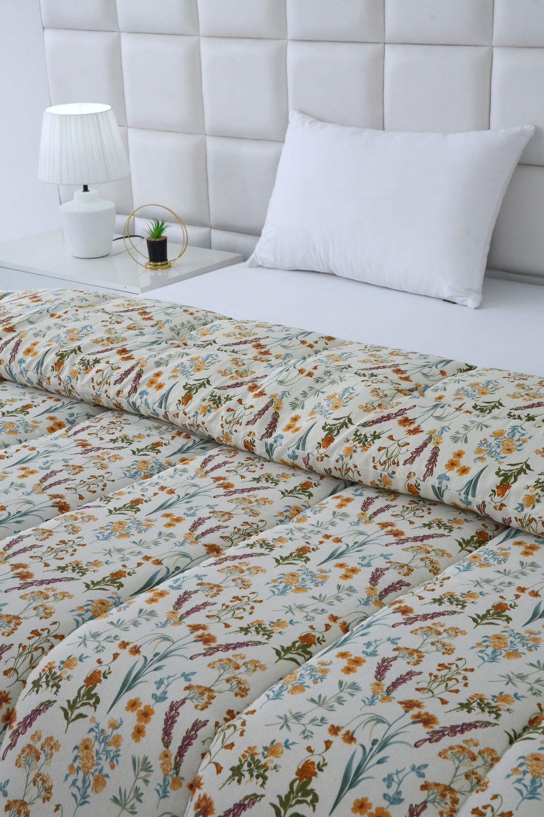 1 PC Single Comforter-Botanical Charm Comforters Apricot