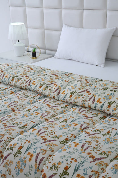 1 PC Single Comforter-Botanical Charm Comforters Apricot