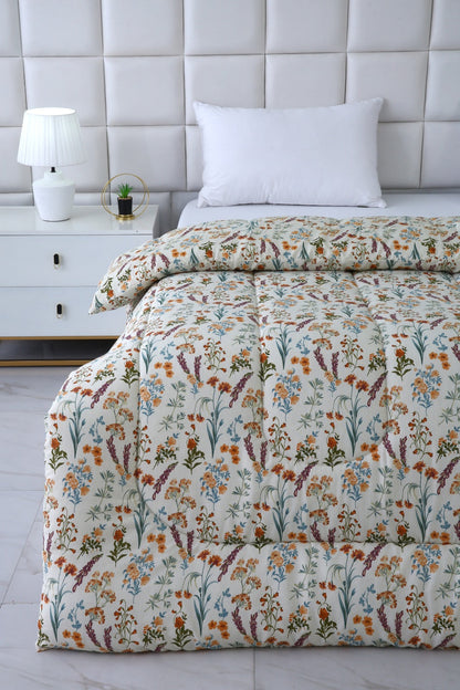 1 PC Single Comforter-Botanical Charm Comforters Apricot