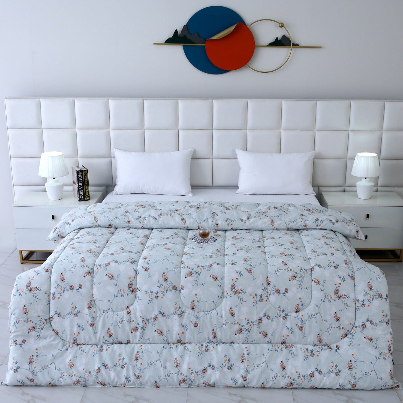 1 PC Double Winter Comforter-Bluebells Comforters Apricot