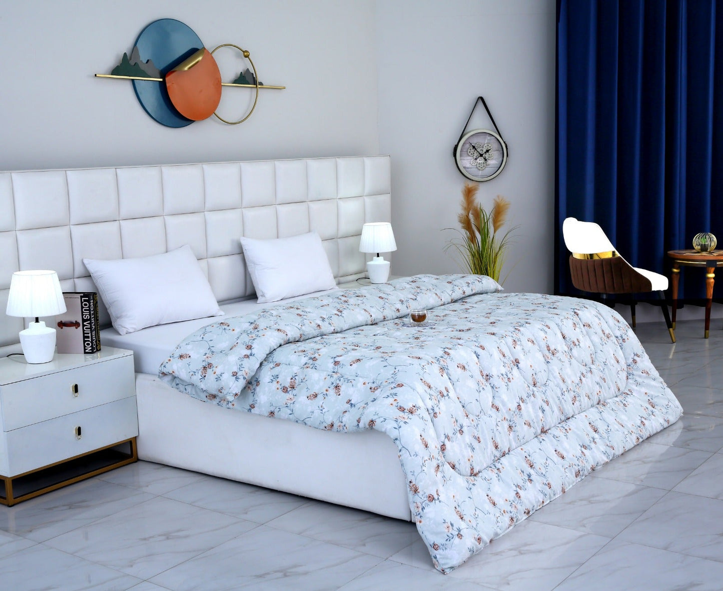 1 PC Double Winter Comforter-Bluebells Comforters Apricot