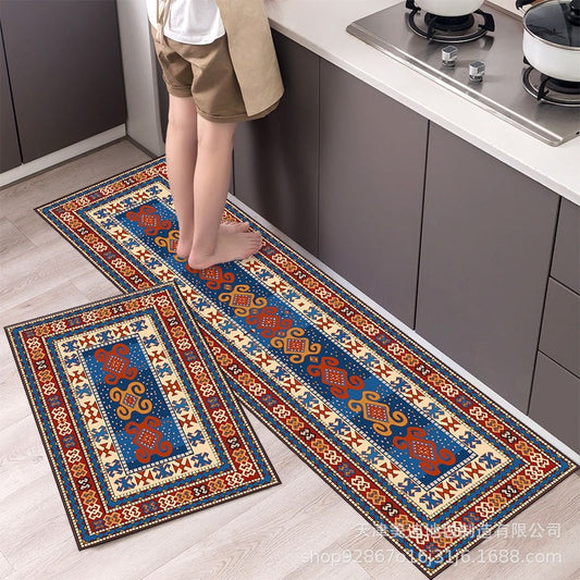 Non-Slip and Washable Rubber Kitchen Mat-(SA2553-12)Baloochi Rugs Apricot