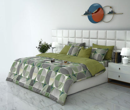 8 PCs Winter Razai Set-Neo Abstract Comforters Apricot