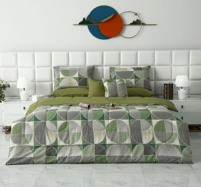 8 PCs Winter Razai Set-Neo Abstract Comforters Apricot