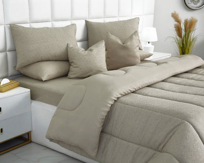 8 PCs Winter Comforter Set-Opus Comforters Apricot