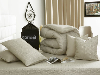 8 PCs Winter Comforter Set-Opus Comforters Apricot