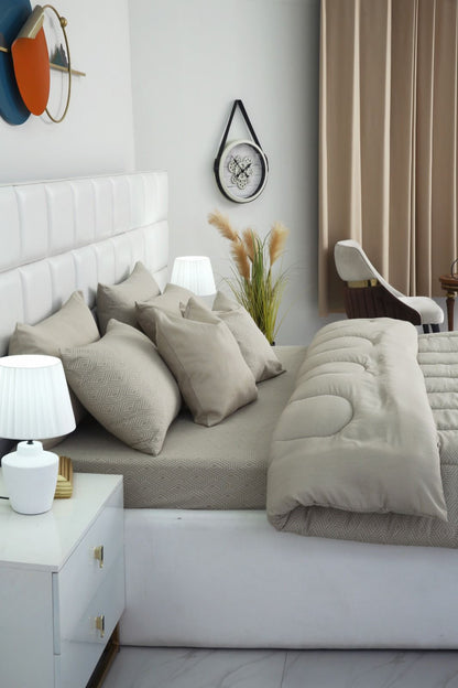 8 PCs Winter Comforter Set-Opus Comforters Apricot