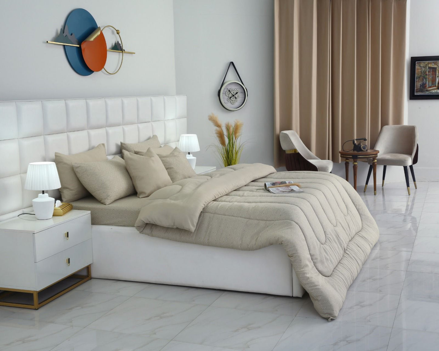 8 PCs Winter Comforter Set-Opus Comforters Apricot