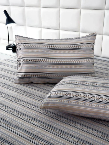2Pcs Single Bed Sheet- Slate single bed sheet Apricot