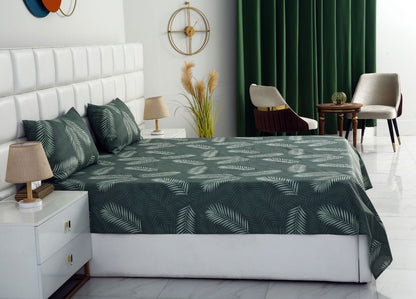 3 PCs Double Bed Sheet-Emerald Feathers Bed Sheets Apricot