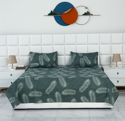 3 PCs Double Bed Sheet-Emerald Feathers Bed Sheets Apricot