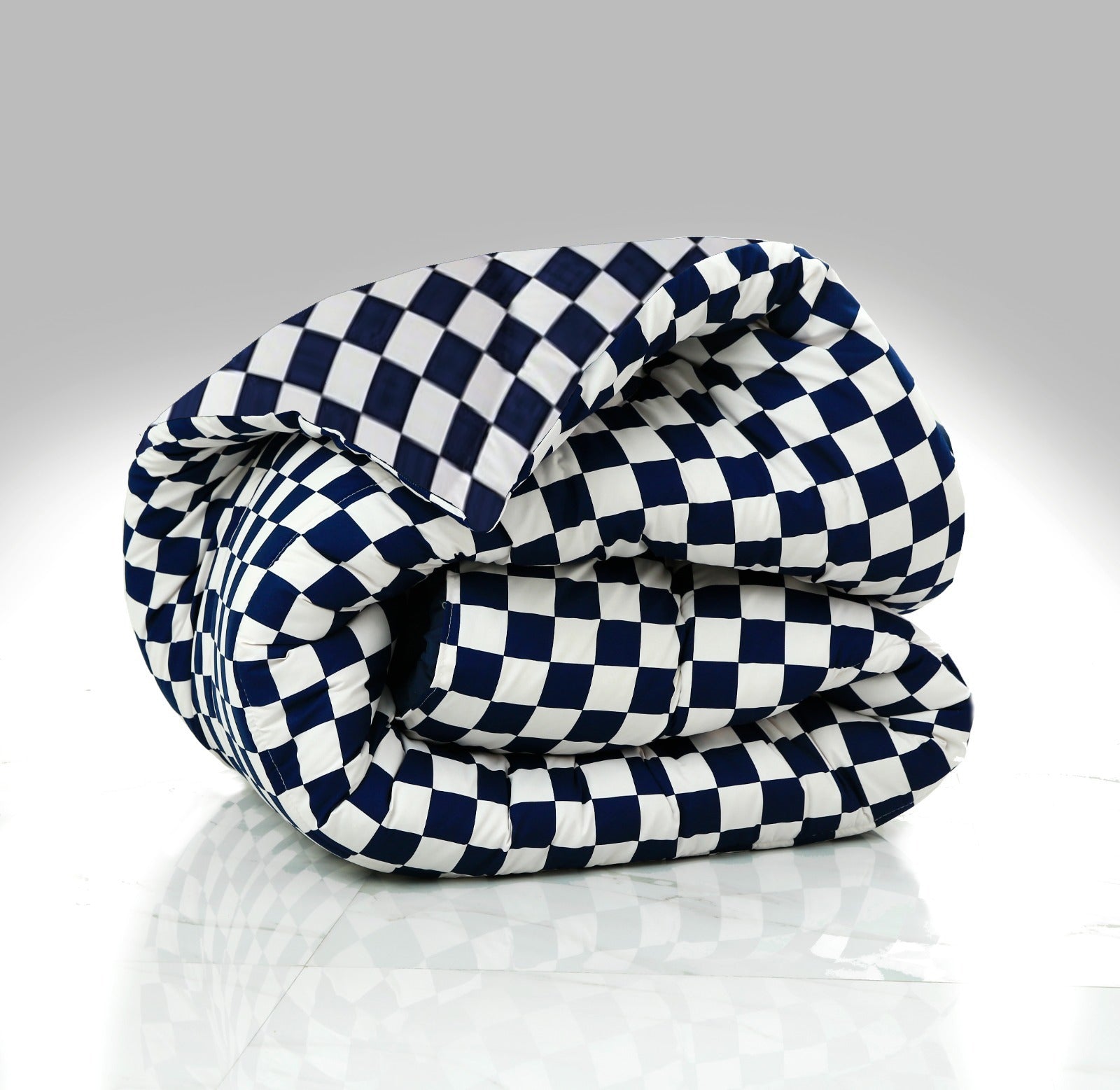 1 PC Single Comforter-Blue Chess Comforters Apricot