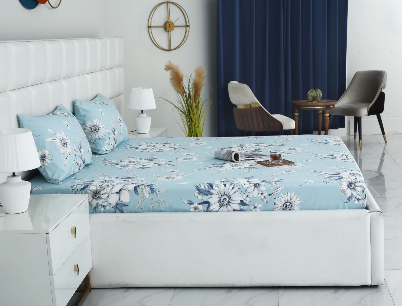 Fitted Bed Sheet-Pale Bloom Fitted Sheets Apricot