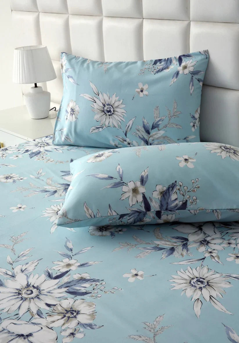 3 PCs Double Bed Sheet-Pale Bloom BED SHEET Apricot