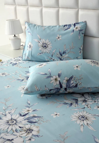 3 PCs Double Bed Sheet-Pale Bloom BED SHEET Apricot