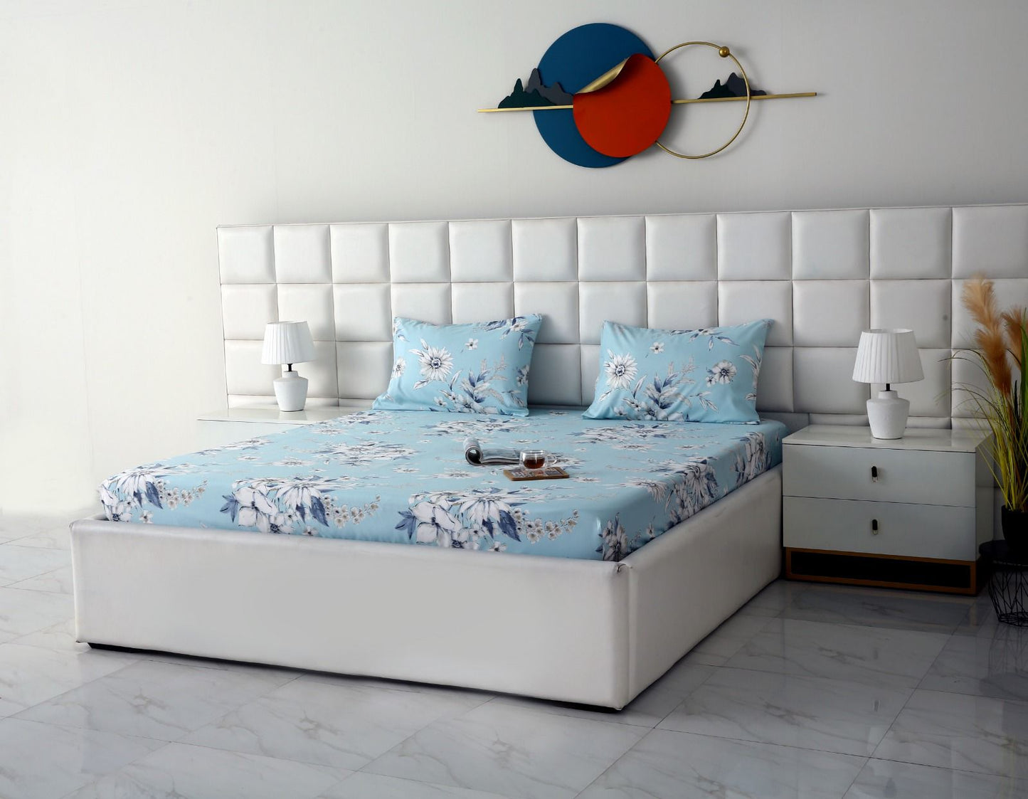 Fitted Bed Sheet-Pale Bloom Fitted Sheets Apricot