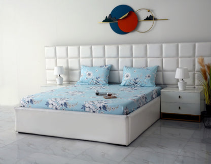 Fitted Bed Sheet-Pale Bloom Fitted Sheets Apricot