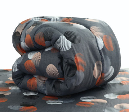 8 PCs Winter Razai Set-Illustration Design Comforters Apricot