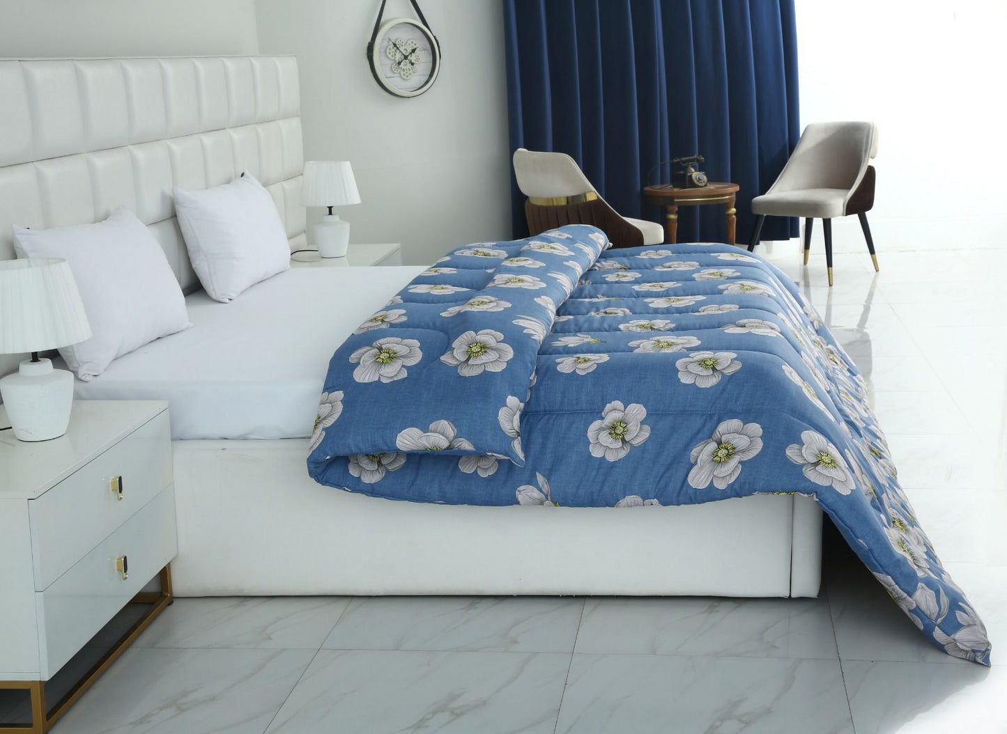 1 PC Double Winter Comforter-White Orchid Comforters Apricot