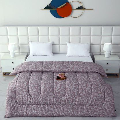 1 PC Double Winter Comforter-White Peonies Comforters Apricot