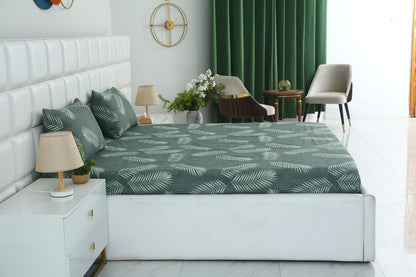 Fitted Bed Sheet-Emerald Feathers Fitted Sheets Apricot