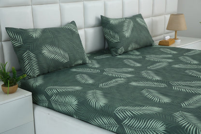 Fitted Bed Sheet-Emerald Feathers Fitted Sheets Apricot