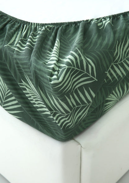 Fitted Bed Sheet-Emerald Feathers Fitted Sheets Apricot