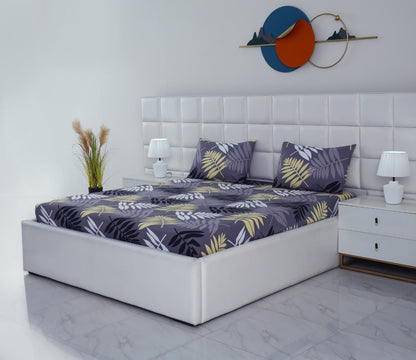 Fitted Bed Sheet-Black Feathers Fitted Sheets Apricot