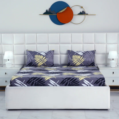 Fitted Bed Sheet-Black Feathers Fitted Sheets Apricot