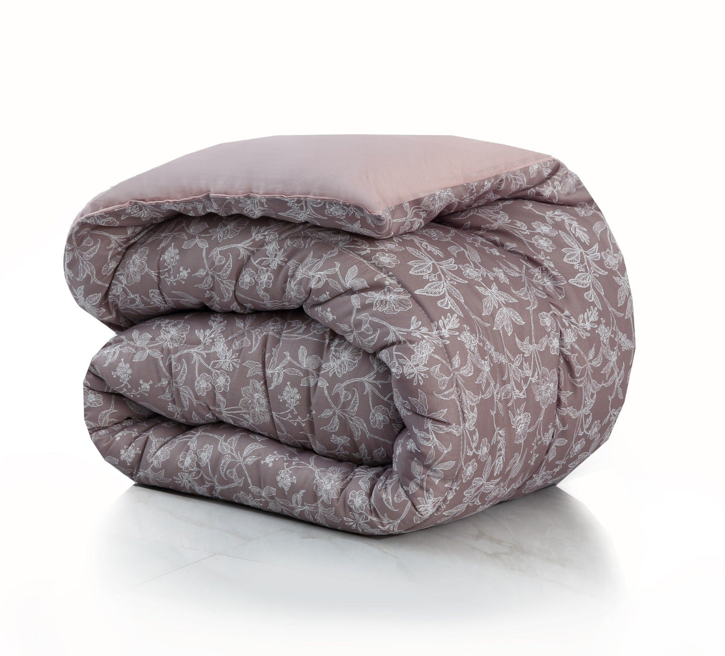 8 PCs Winter Comforter Set-White Peonies Comforters Apricot