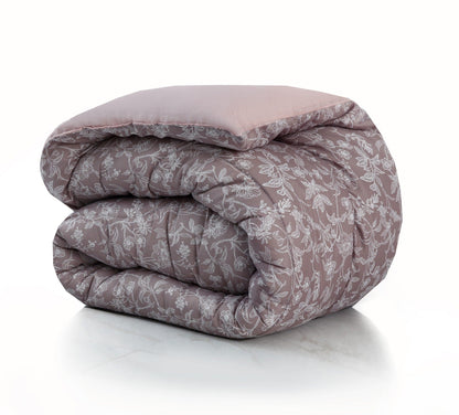 8 PCs Winter Comforter Set-White Peonies Comforters Apricot