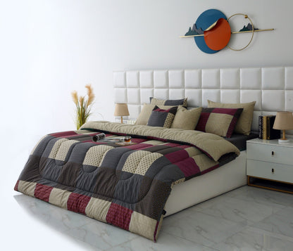 8 PCs Winter Comforter Set-Aurora Comforters Apricot