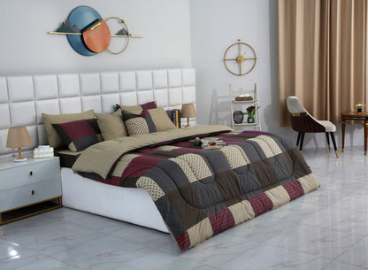 8 PCs Winter Comforter Set-Aurora Comforters Apricot