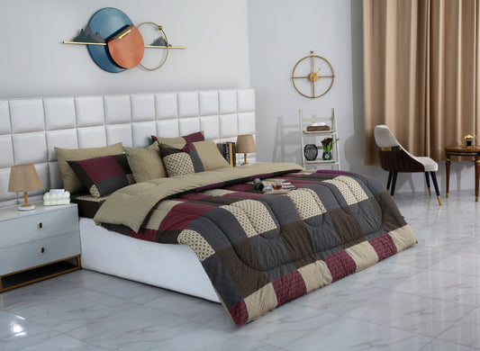 8 PCs Winter Comforter Set-Aurora Comforters Apricot