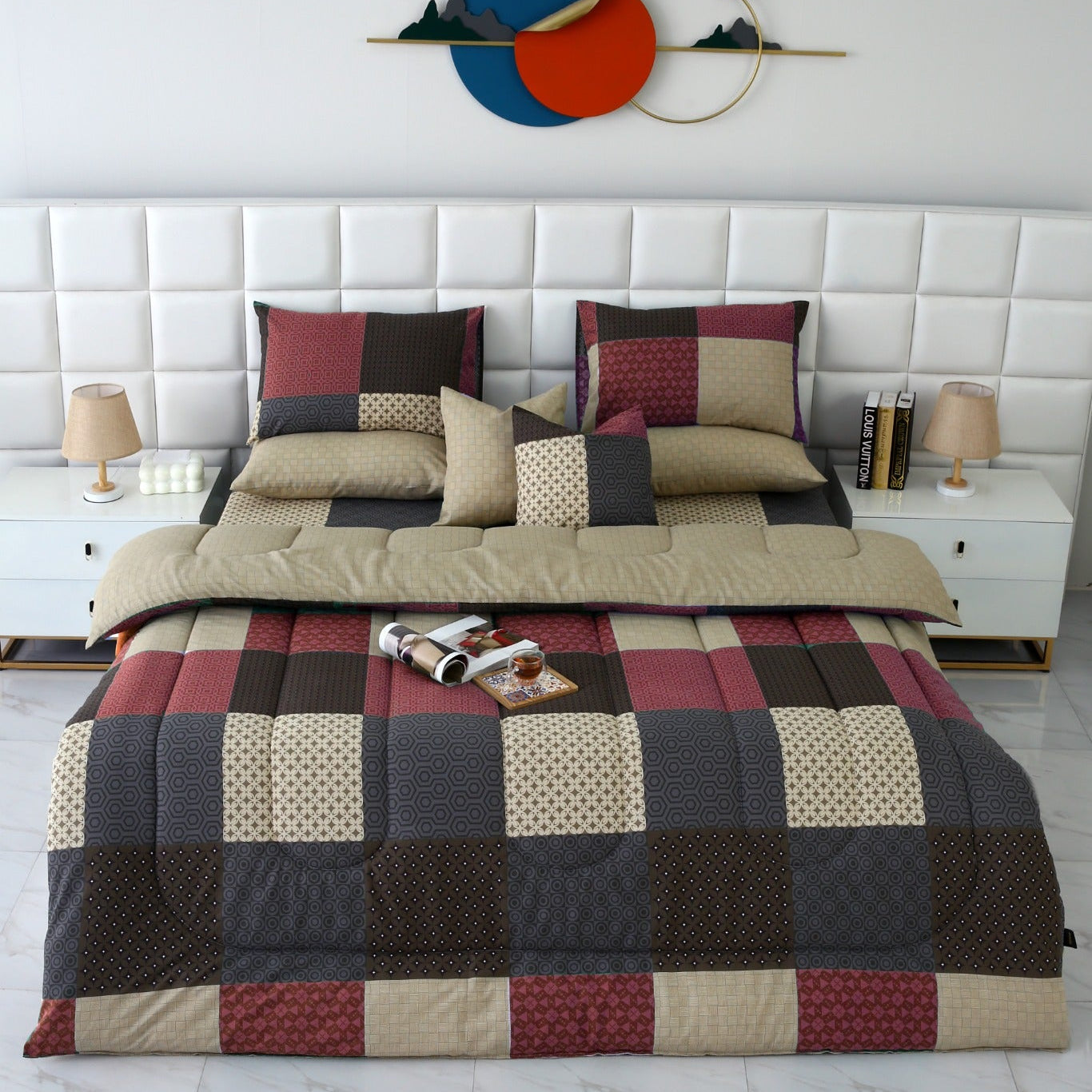 8 PCs Winter Comforter Set-Aurora Comforters Apricot