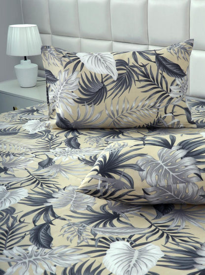 2Pcs Single Bed Sheet-Beige Tropicals