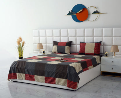 3 PCs Double Bed Sheet-Aurora Bed Sheets Apricot