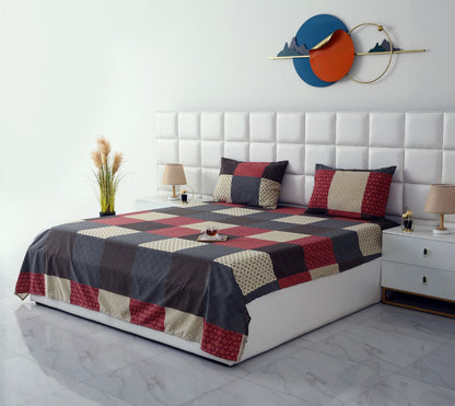 3 PCs Double Bed Sheet-Aurora Bed Sheets Apricot