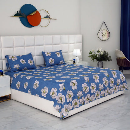 3 PCs Double Bed Sheet-White Orchid Bed Sheets Apricot