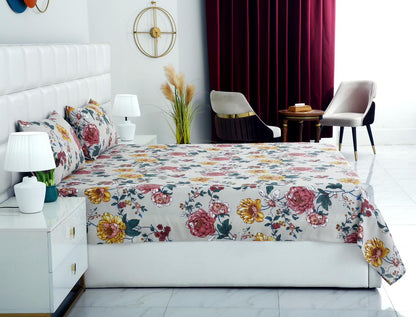 3 PCs Double Bed Sheet DB-221 Bed Sheets Apricot