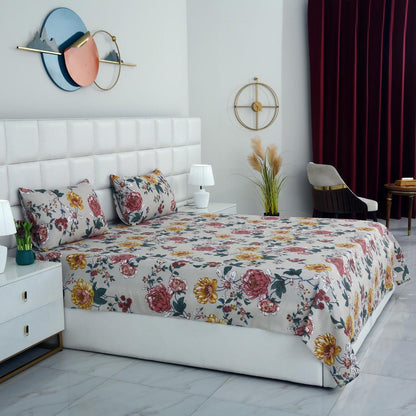 3 PCs Double Bed Sheet DB-221 Bed Sheets Apricot