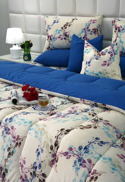 8 PCs Winter Razai Set-Meihua Comforters Apricot