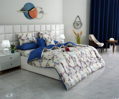 8 PCs Winter Razai Set-Meihua Comforters Apricot