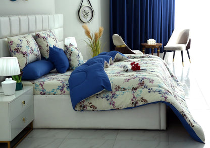 8 PCs Winter Razai Set-Meihua Comforters Apricot