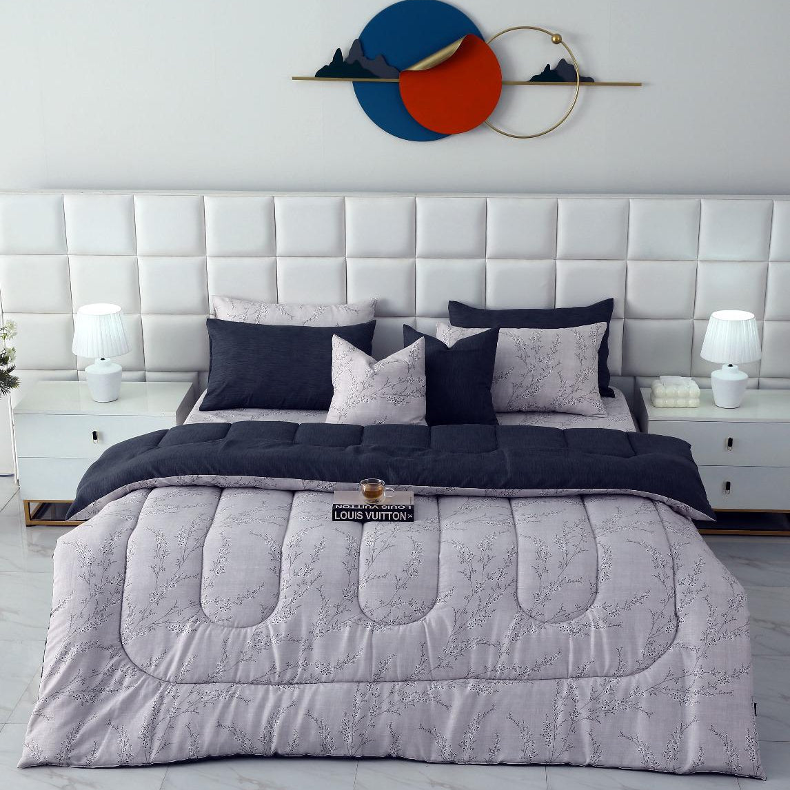 8 PCs Winter Razai Set-Jaipur Weaves Comforters Apricot