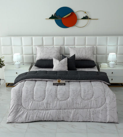 8 PCs Winter Razai Set-Jaipur Weaves Comforters Apricot